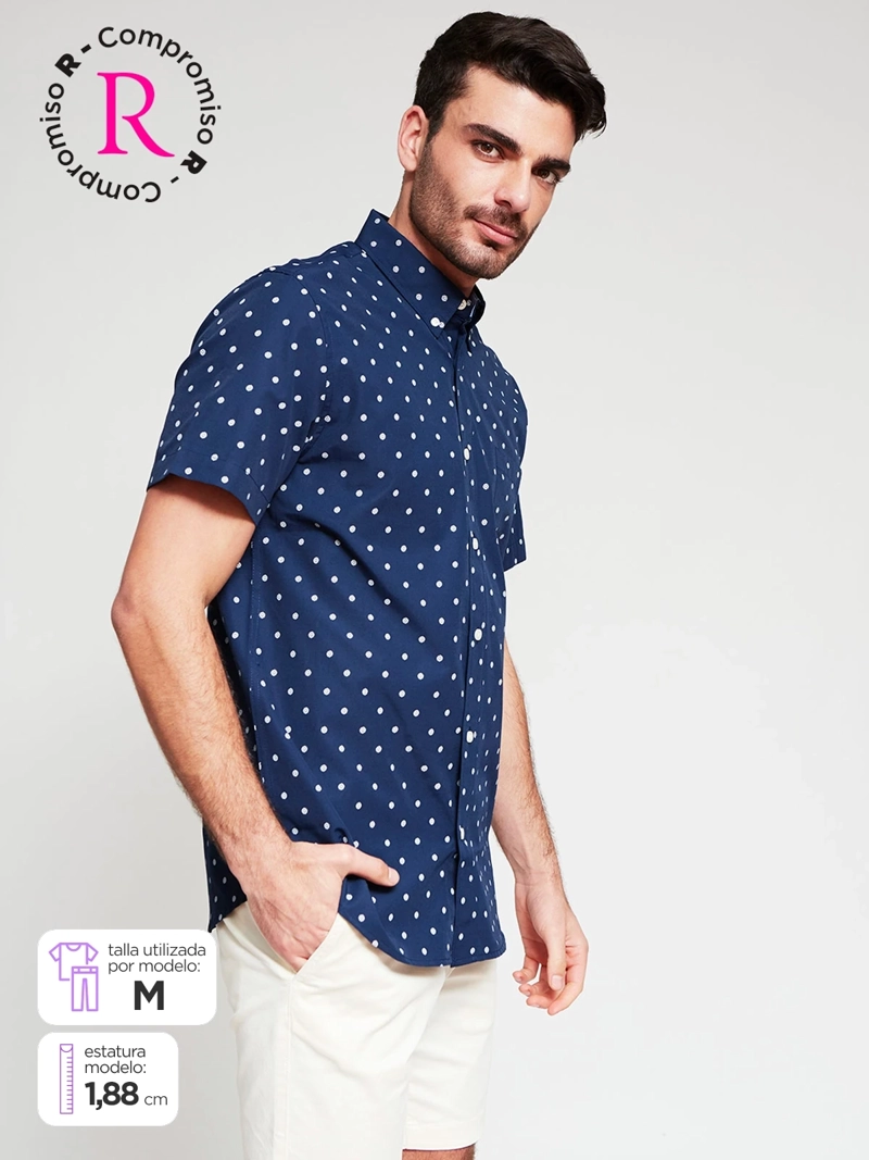 CAMISA HOMBRE KENNETH STEVENS ALGODÓN MANGA CORTA