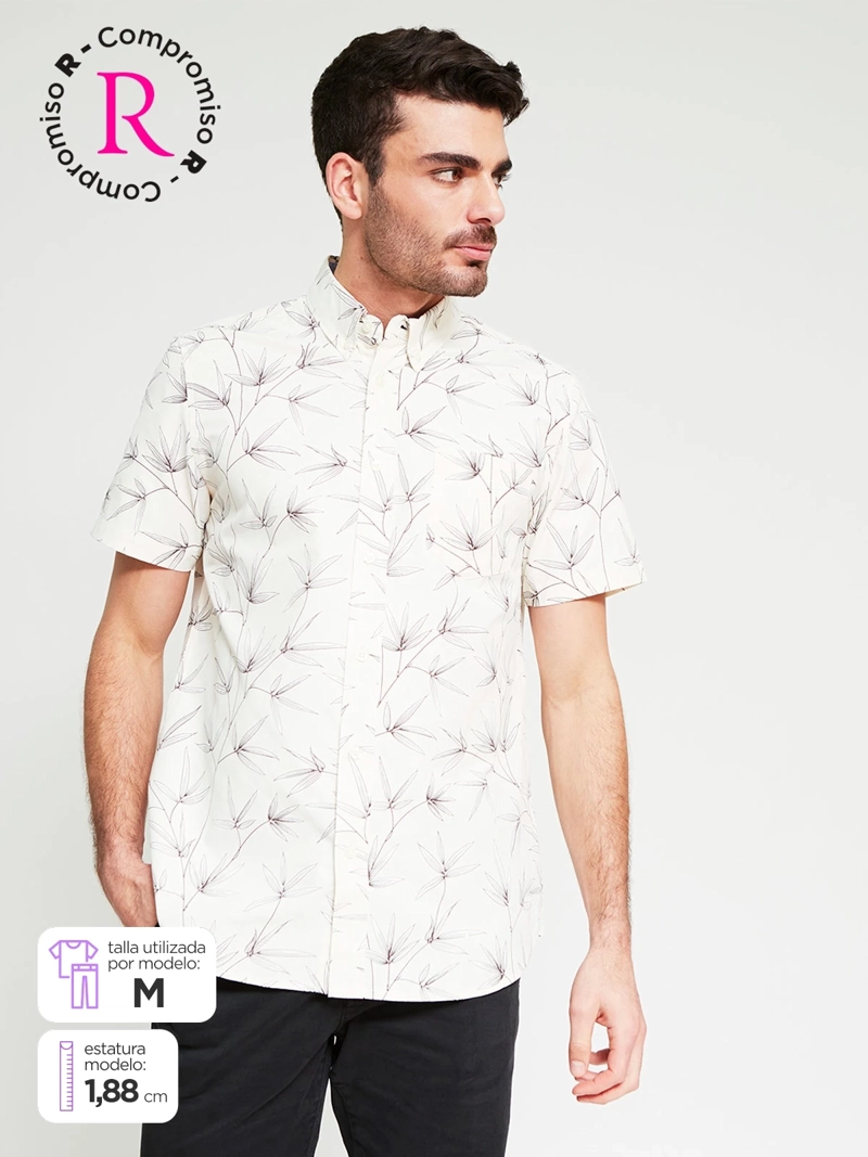 CAMISA HOMBRE KENNETH STEVENS ALGODÓN MANGA CORTA