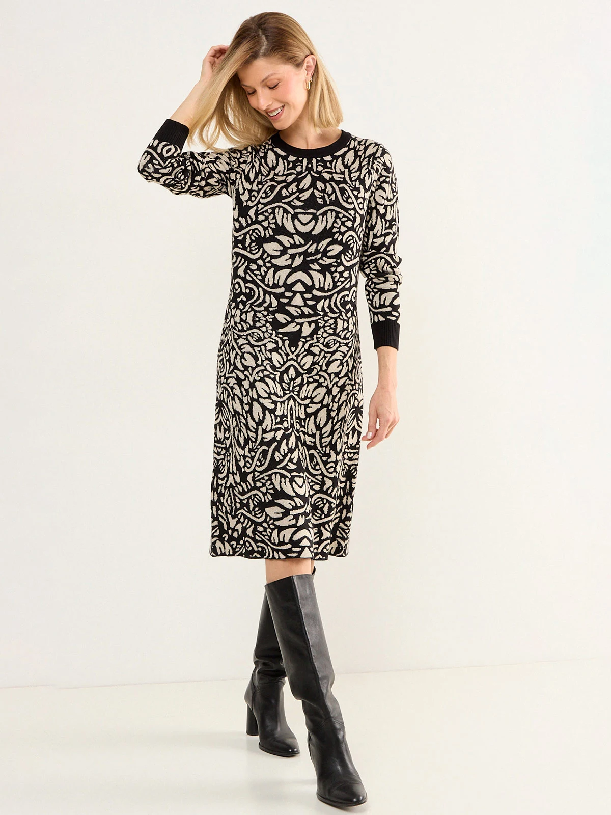 VESTIDO MUJER MA GRIFFE TEJIDO ESCOTE REDONDO - 1