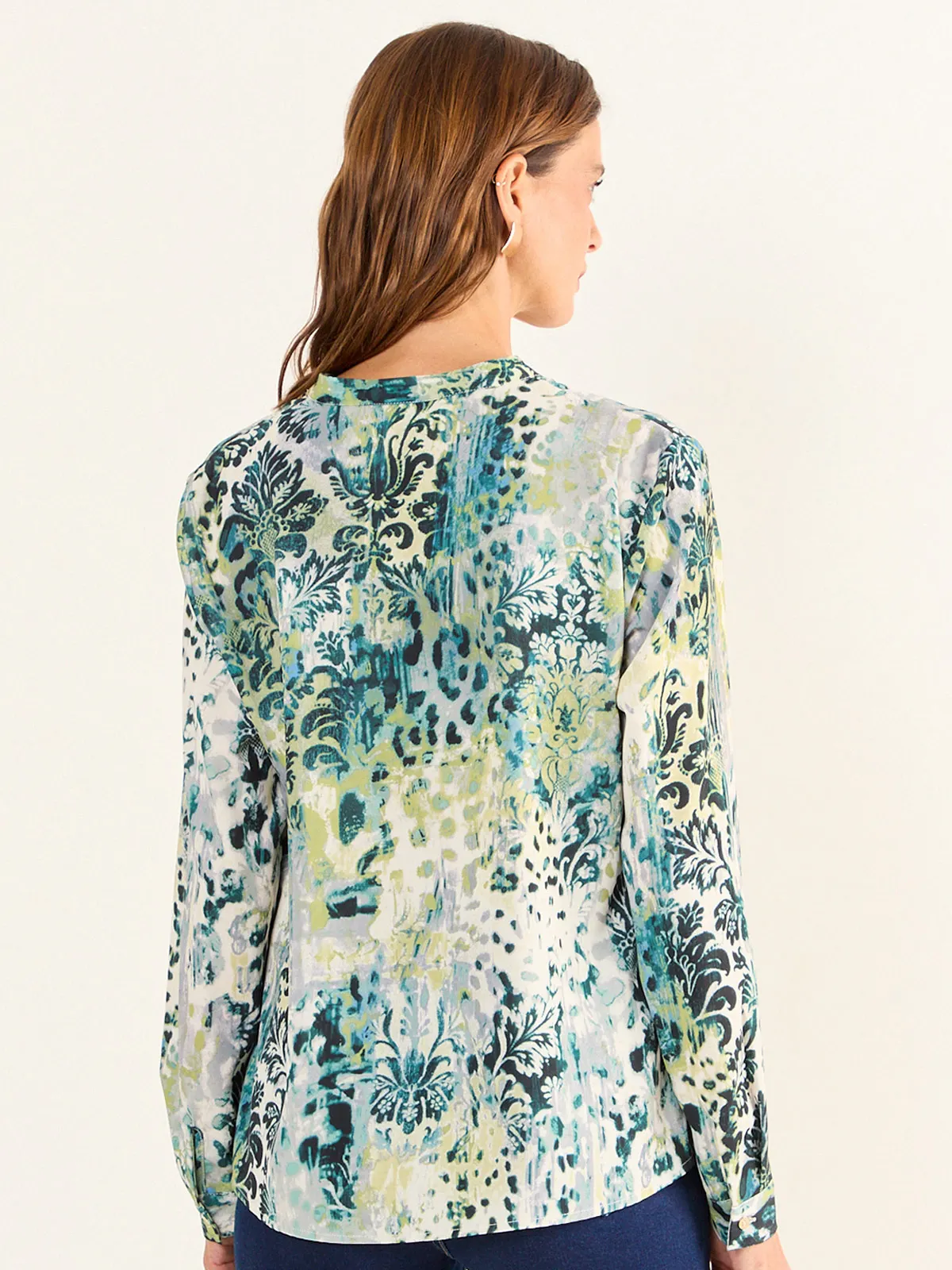 BLUSA MUJER MA GRIFFE CUELLO MAO ESTAMPADA ABOTONADA - 4