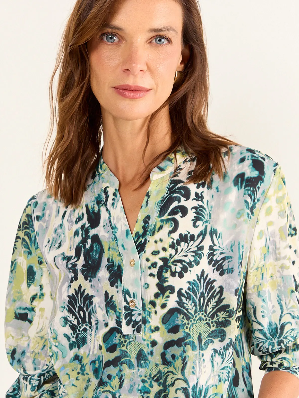 BLUSA MUJER MA GRIFFE CUELLO MAO ESTAMPADA ABOTONADA - 5