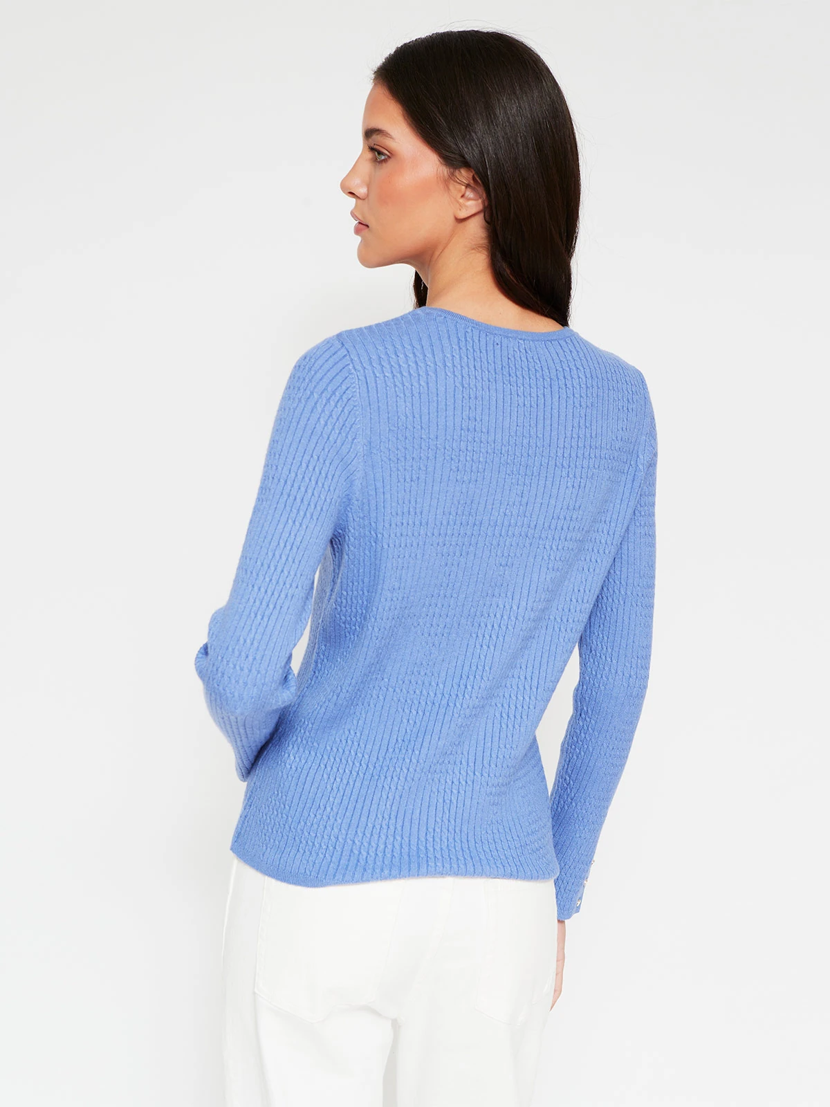 SWEATER MUJER CACHAREL MANGA LARGA TEXTURA Y BOTONES - 2
