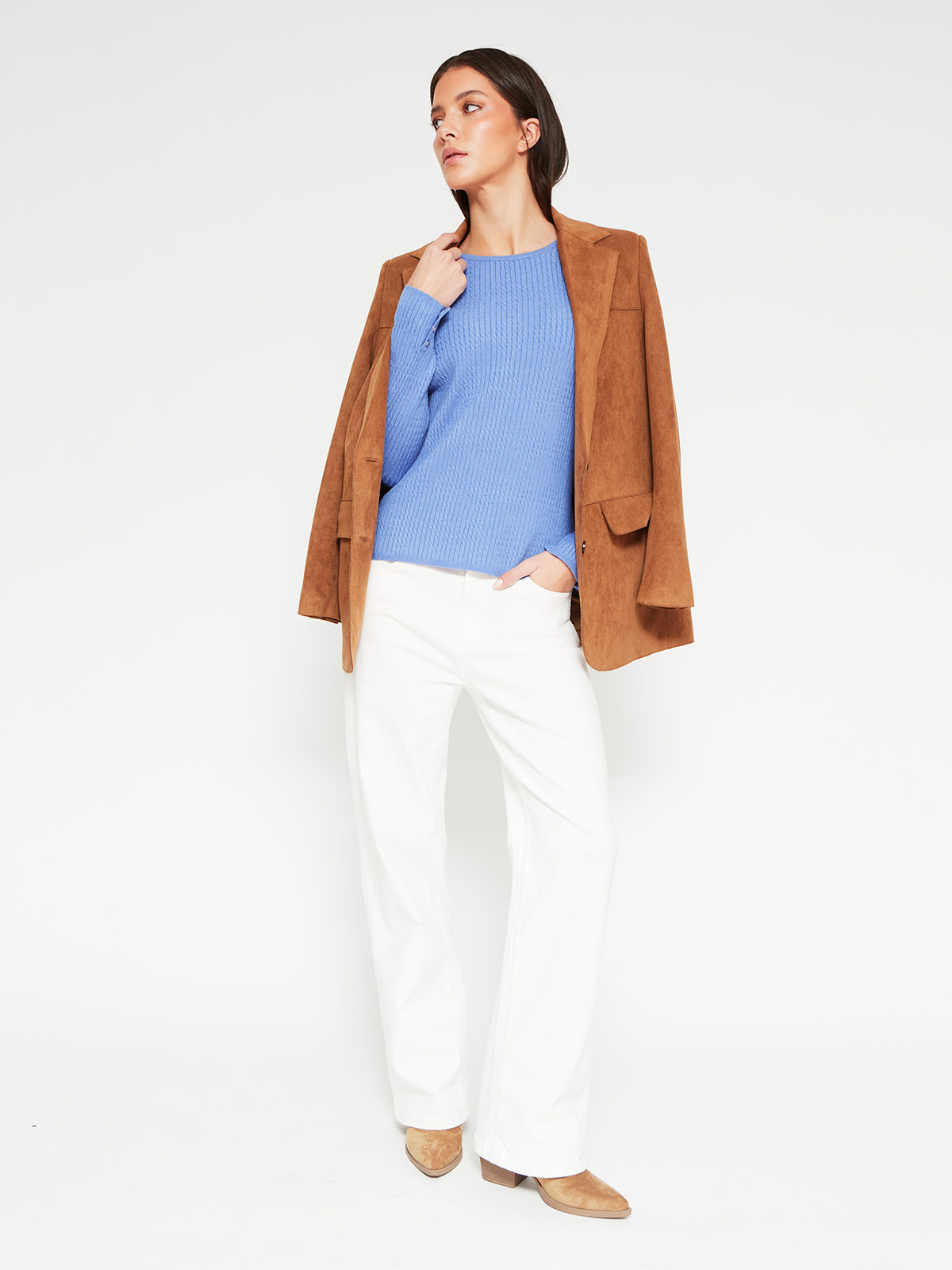 SWEATER MUJER CACHAREL MANGA LARGA TEXTURA Y BOTONES - 4