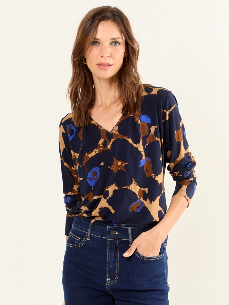 POLERA MUJER MA GRIFFE ESCOTE EN V DETALLE METAL - 3