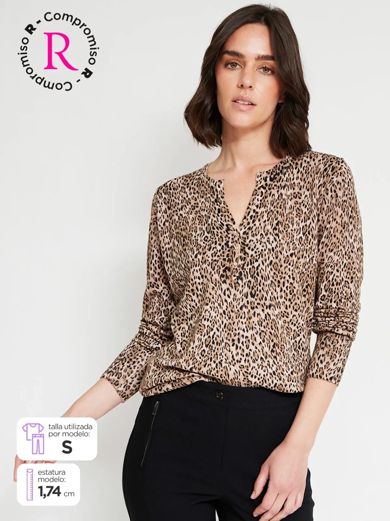 SWEATER MUJER CACHAREL MANGA LARGA BOTONES - 1