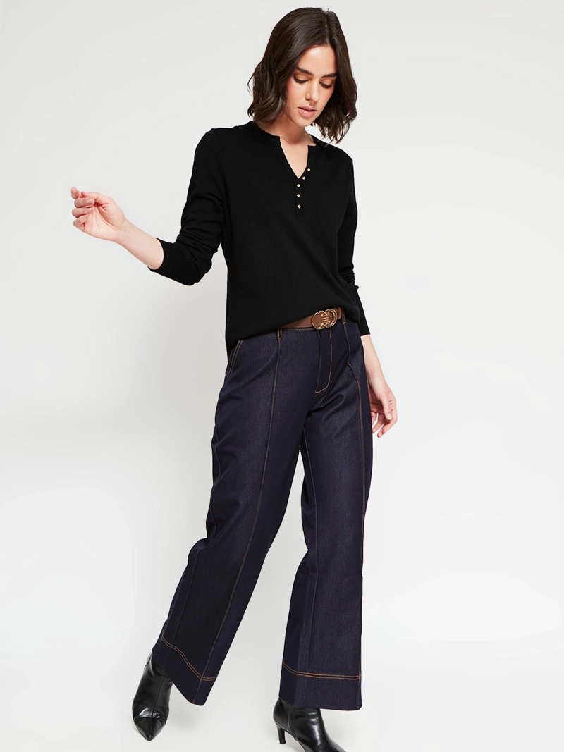 SWEATER MUJER CACHAREL MANGA LARGA BOTONES - 5