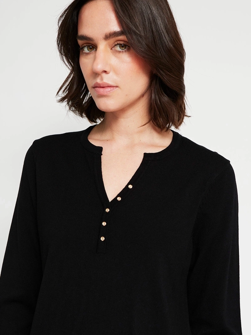 SWEATER MUJER CACHAREL MANGA LARGA BOTONES - 4