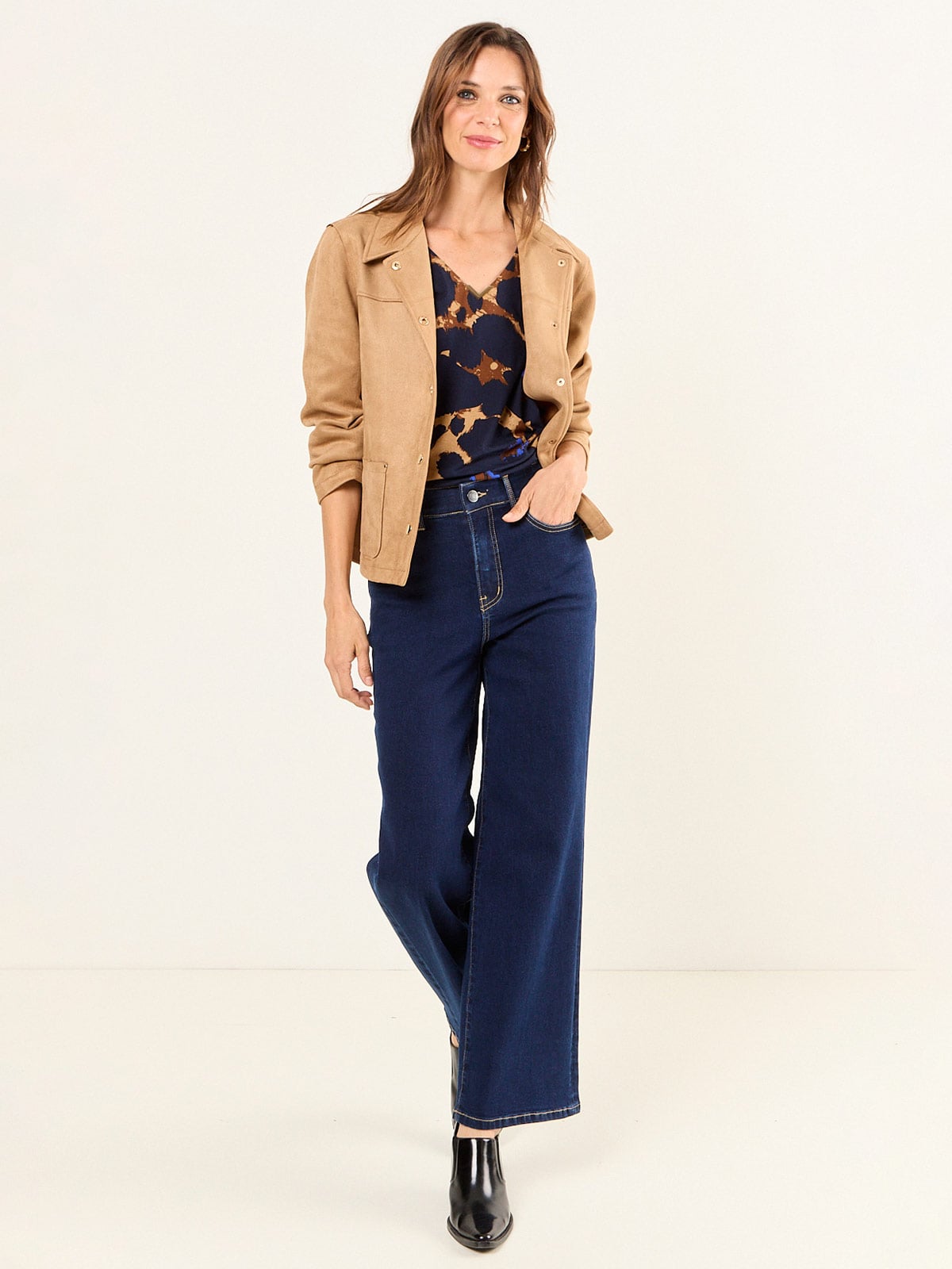 CHAQUETA MUJER MA GRIFFE CUELLO CAMISERO BROCHES DORADOS - 1