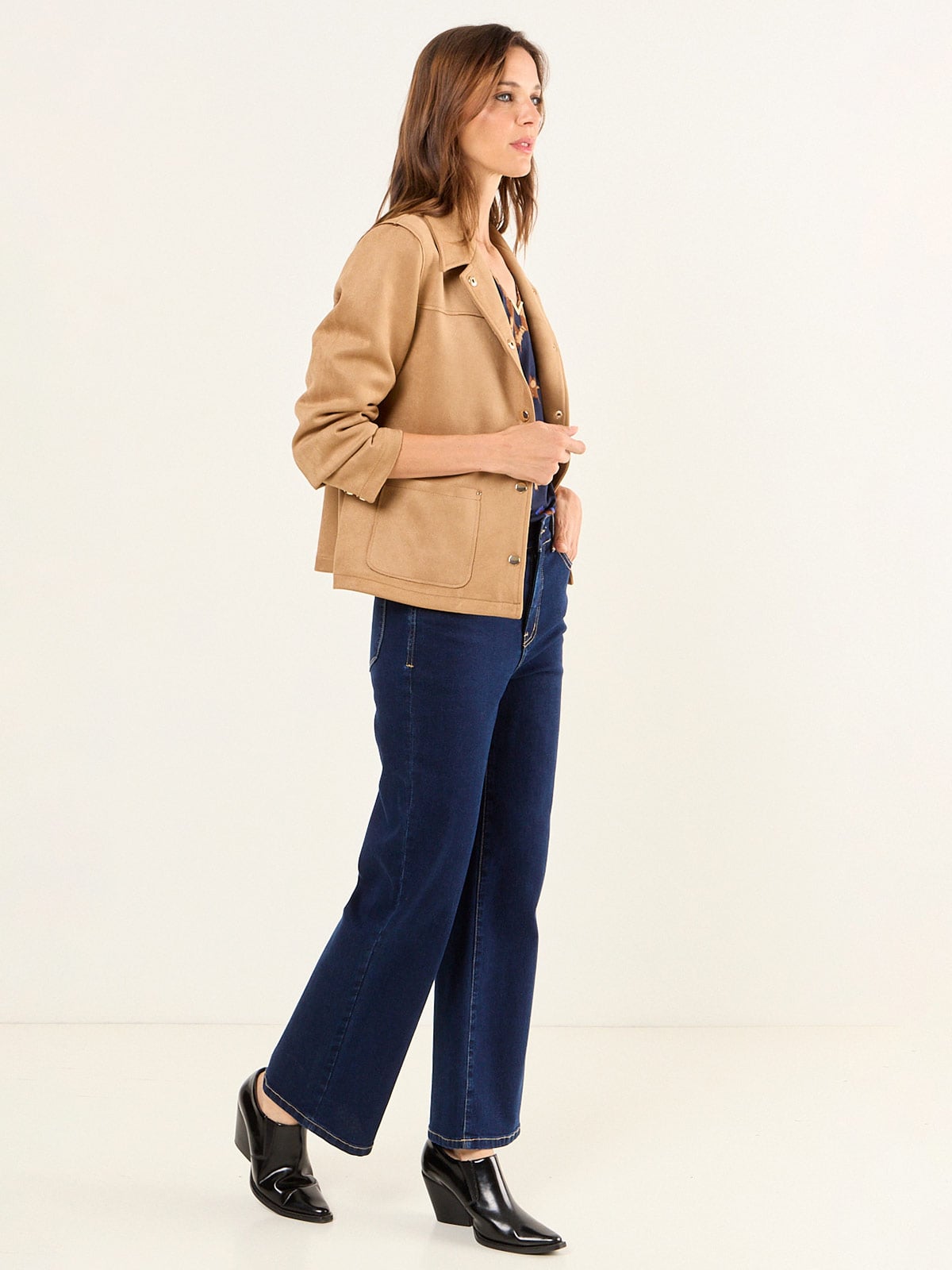 CHAQUETA MUJER MA GRIFFE CUELLO CAMISERO BROCHES DORADOS - 2