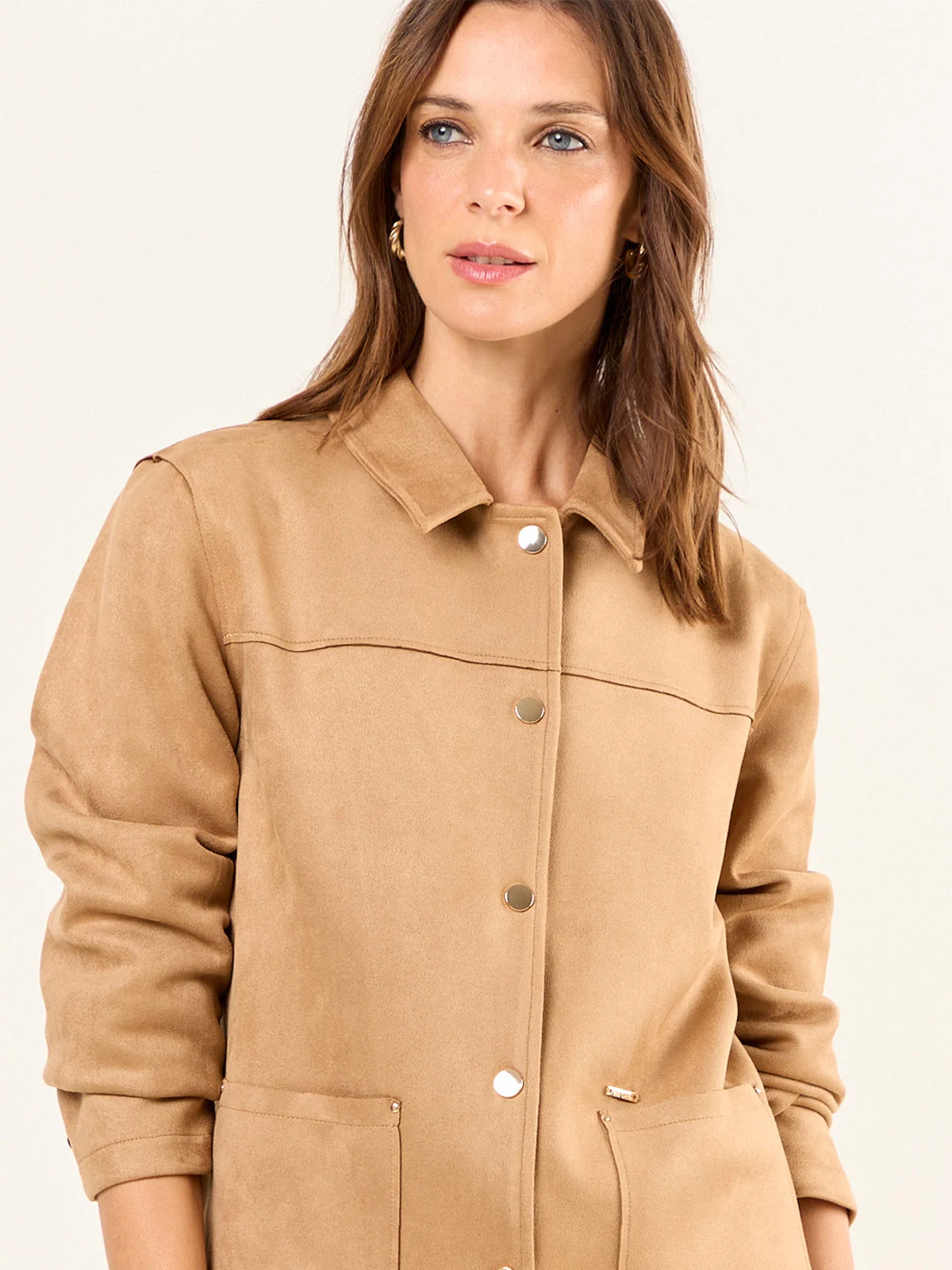 CHAQUETA MUJER MA GRIFFE CUELLO CAMISERO BROCHES DORADOS - 5