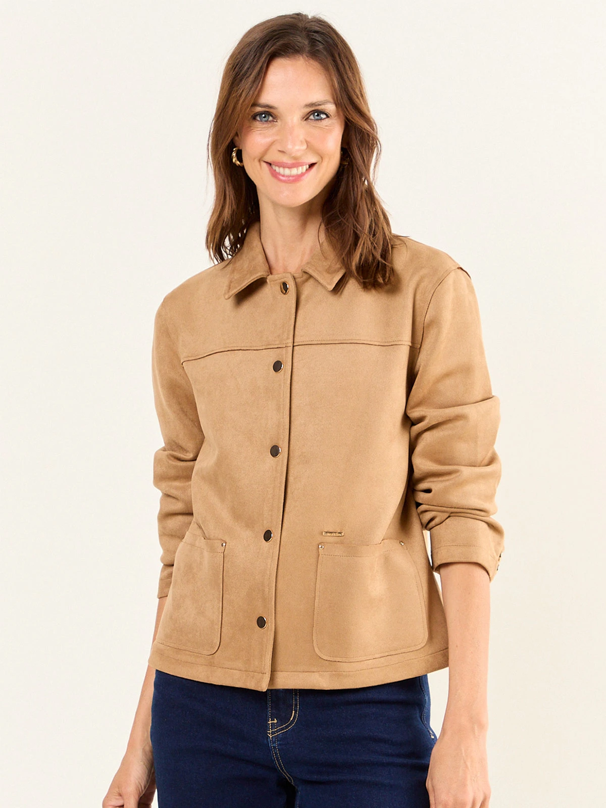 CHAQUETA MUJER MA GRIFFE CUELLO CAMISERO BROCHES DORADOS - 3
