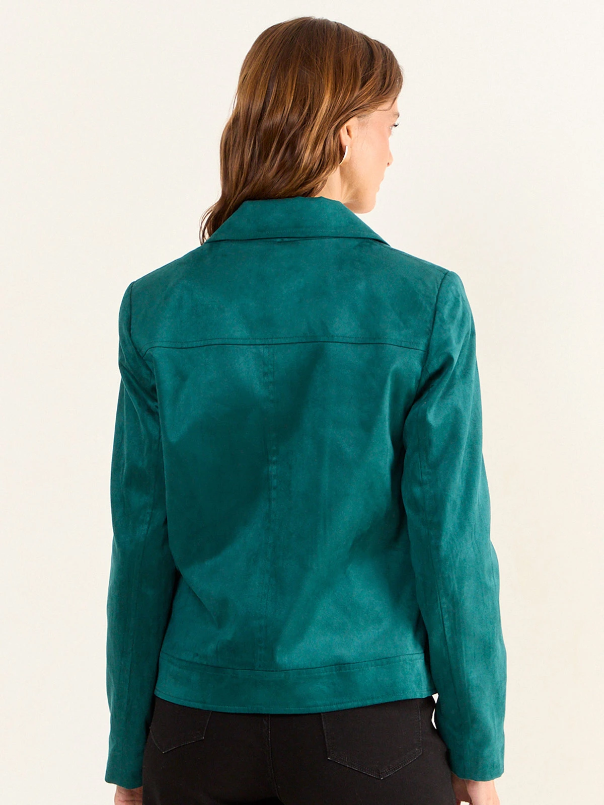 CHAQUETA MUJER MA GRIFFE SUEDE CIERRE SOLAPA BOLSILLOS - 4
