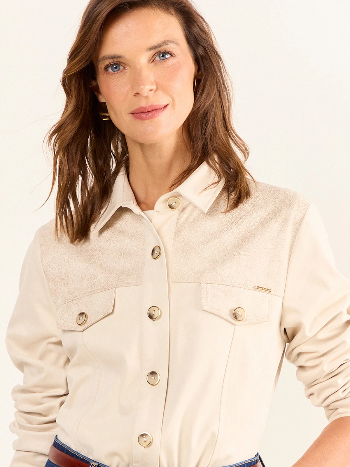 SOBRECAMISA MUJER MA GRIFFE SUEDE COATING - 5