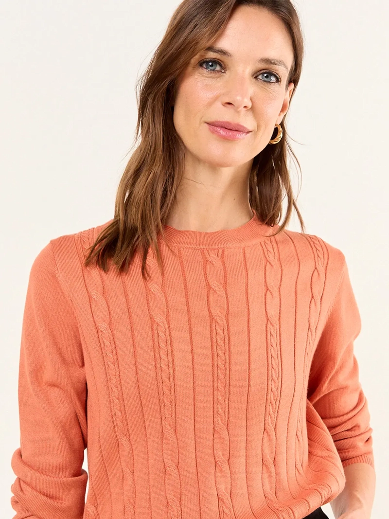 SWEATER MUJER MA GRIFFE ESCOTE REDONDO DISEÑO TRENZAS - 5