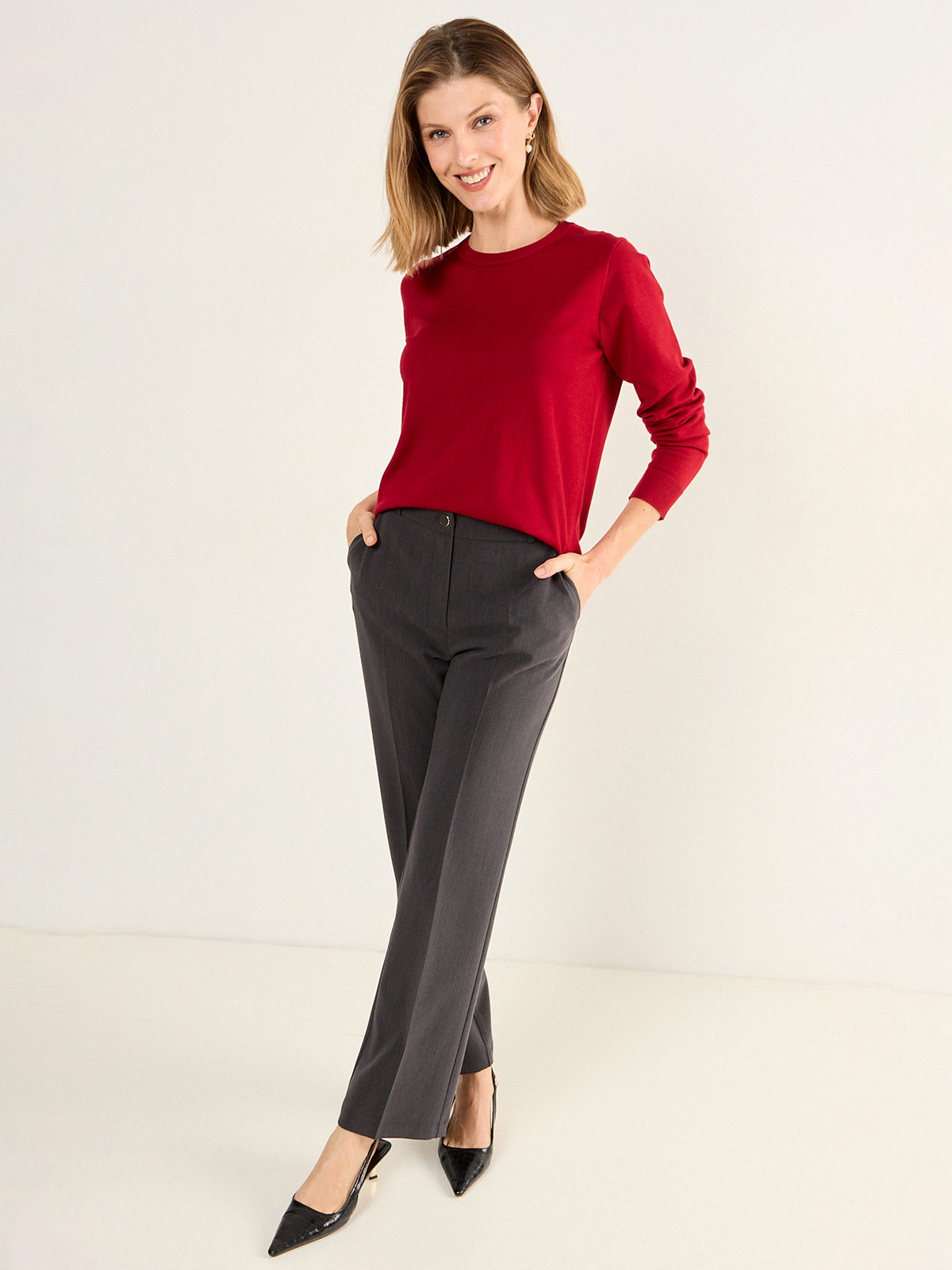 SWEATER MUJER MA GRIFFE ESCOTE REDONDO TEJIDO BÁSICO - 1