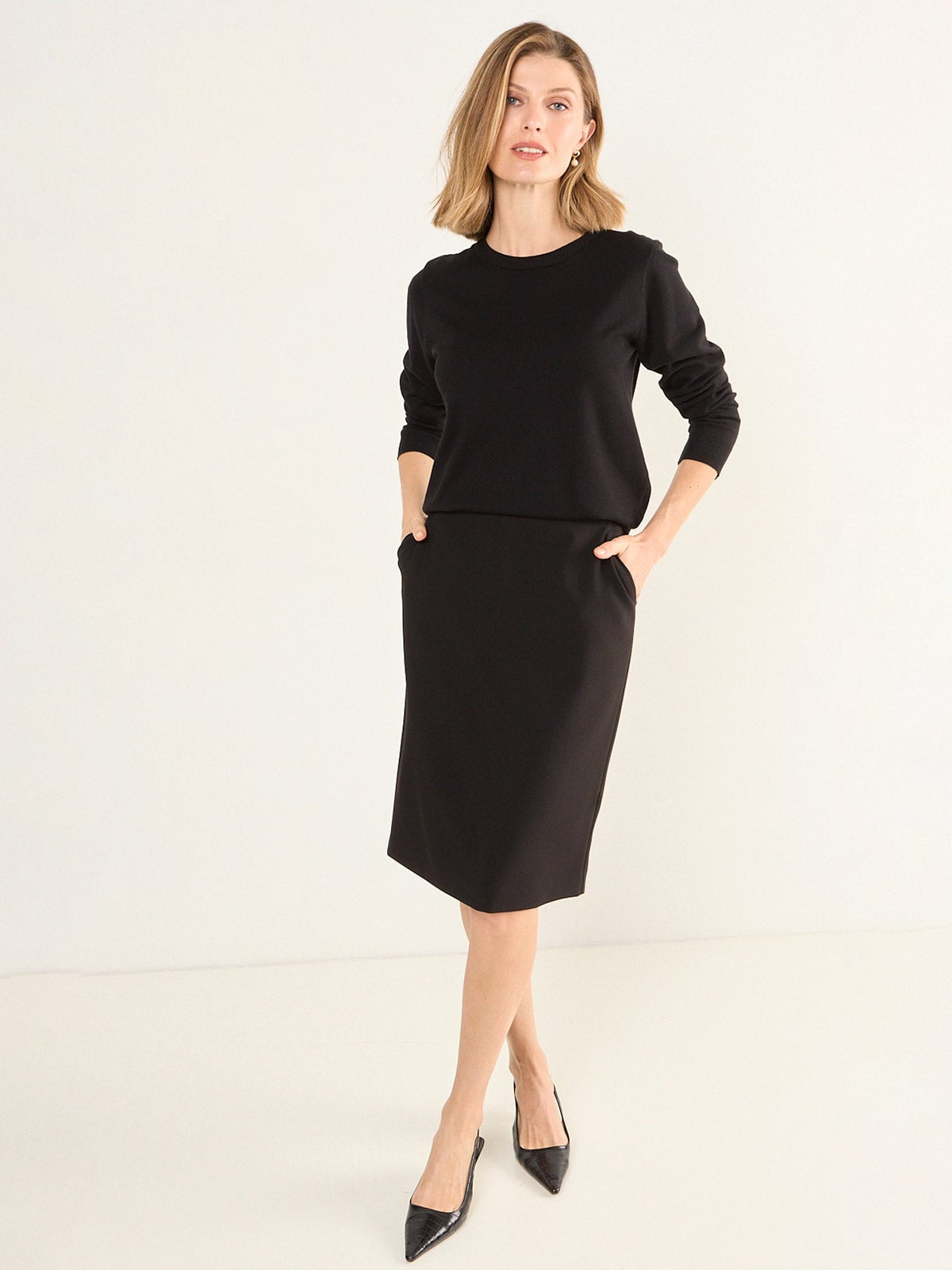 SWEATER MUJER MA GRIFFE ESCOTE REDONDO TEJIDO BÁSICO - 1