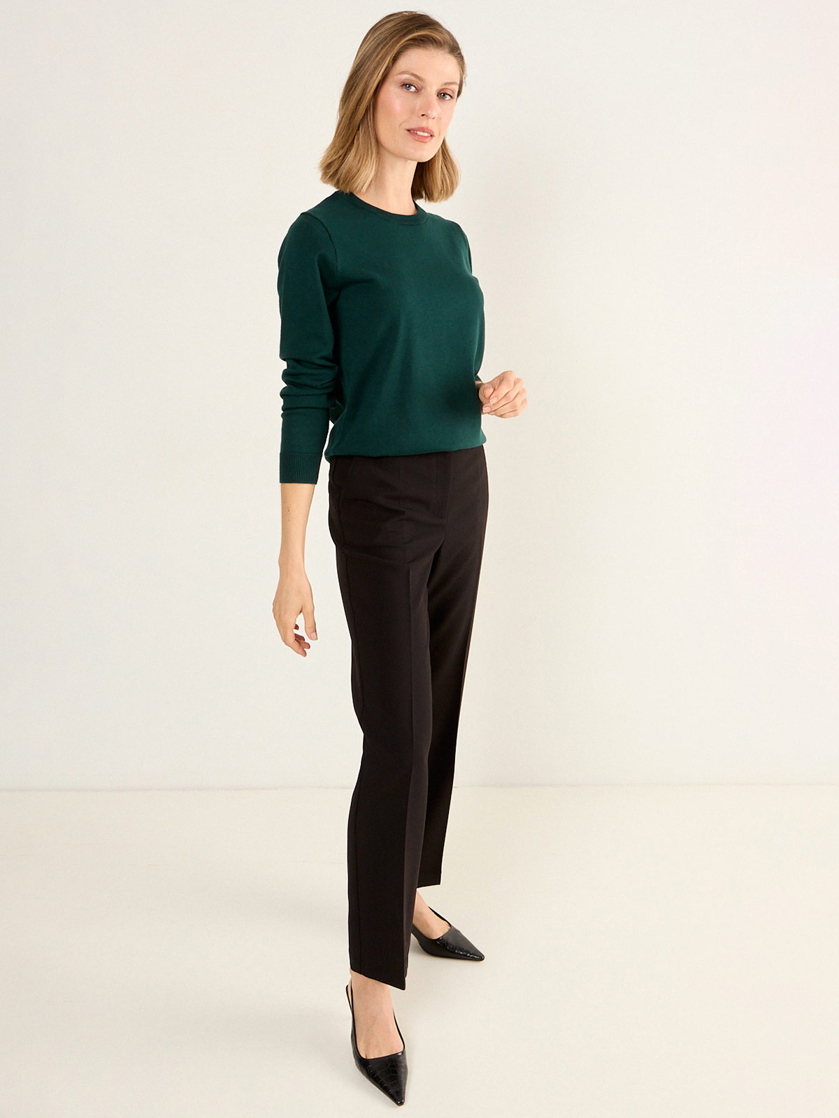 SWEATER MUJER MA GRIFFE ESCOTE REDONDO TEJIDO BÁSICO - 2