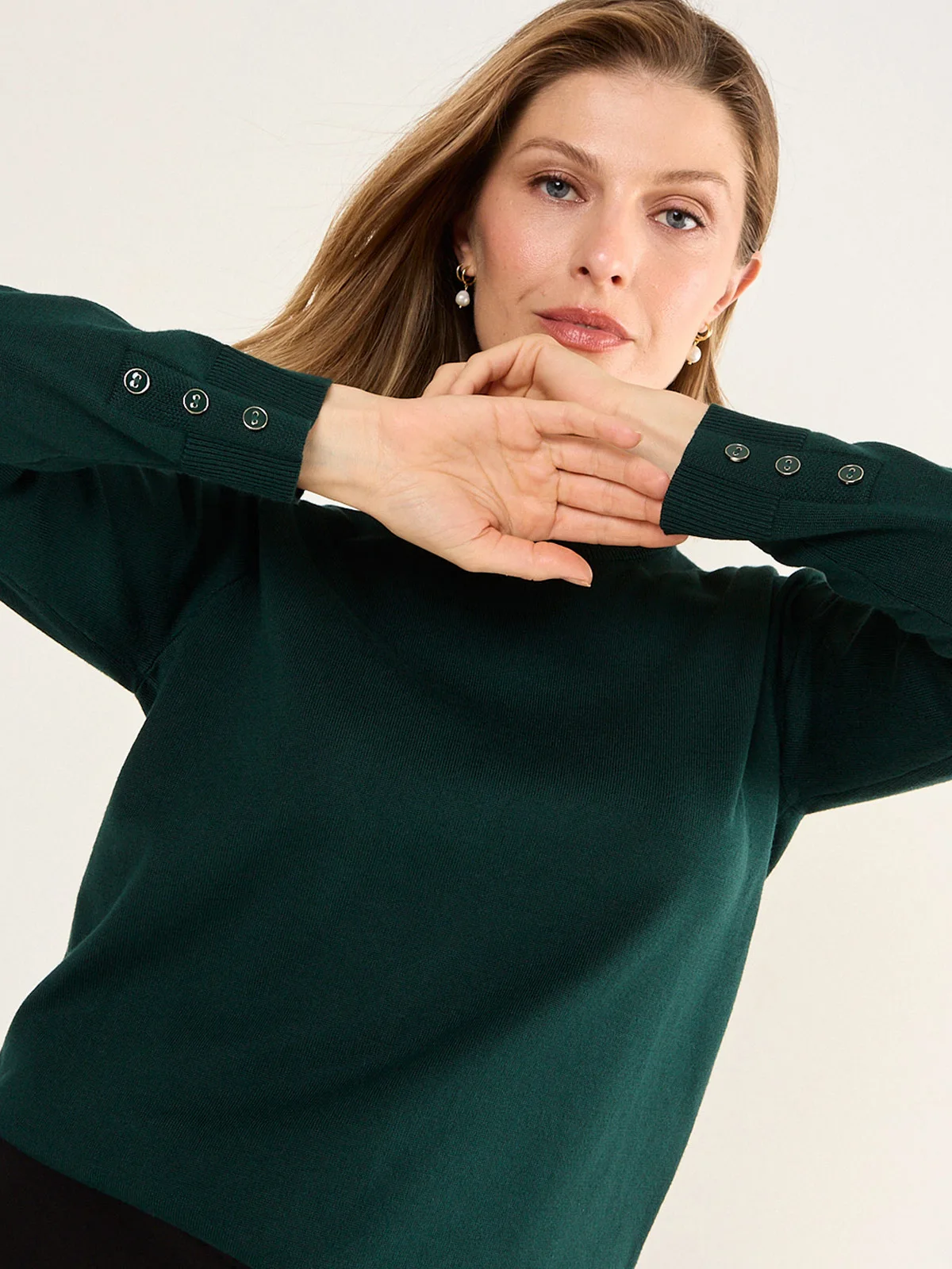 SWEATER MUJER MA GRIFFE ESCOTE REDONDO TEJIDO BÁSICO - 5