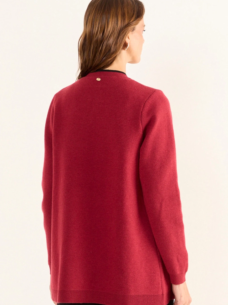 CARDIGAN MUJER MA GRIFFE LANA GRUESO ABIERTO CONTRATONO - 4