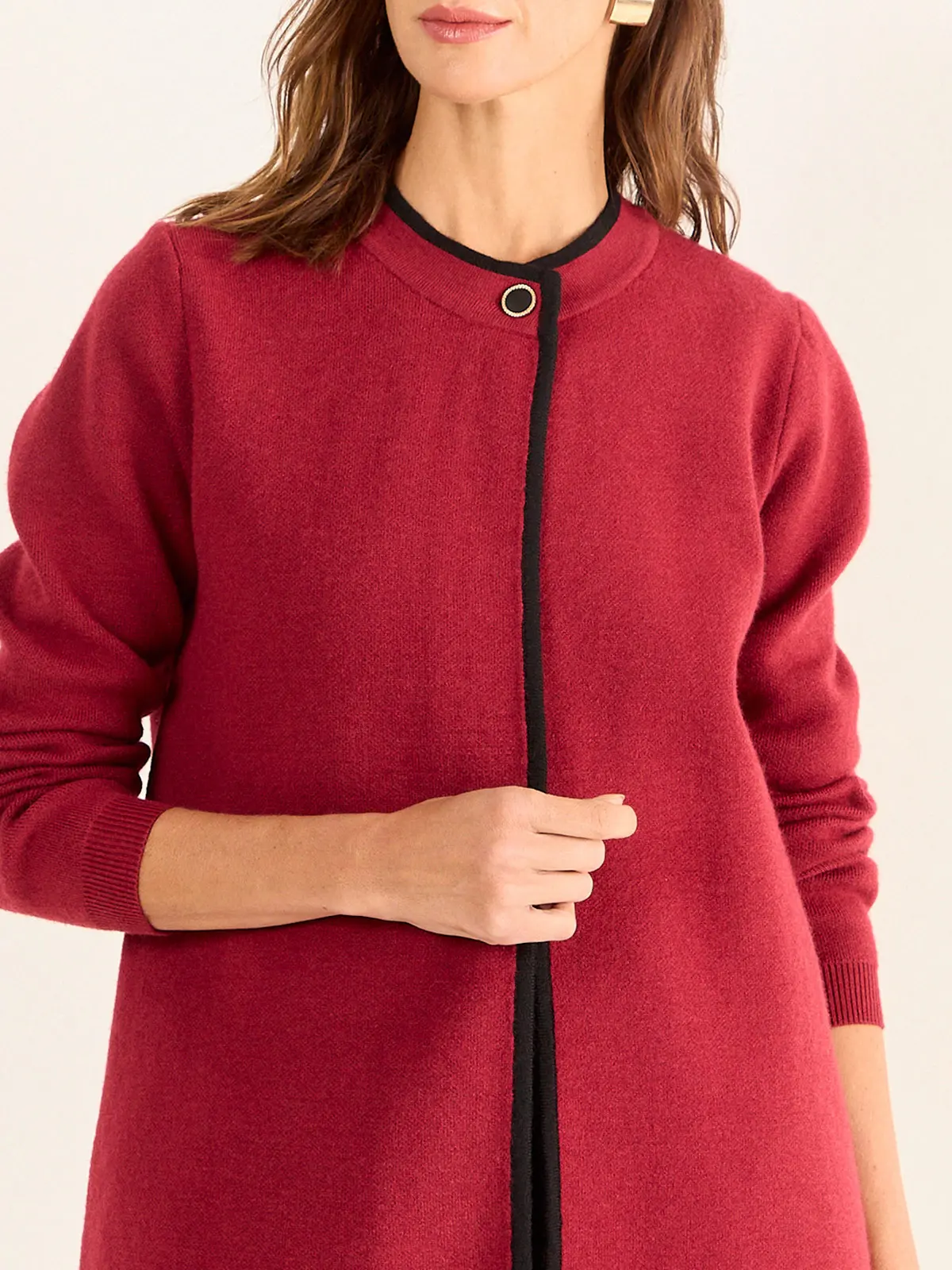 CARDIGAN MUJER MA GRIFFE LANA GRUESO ABIERTO CONTRATONO - 5