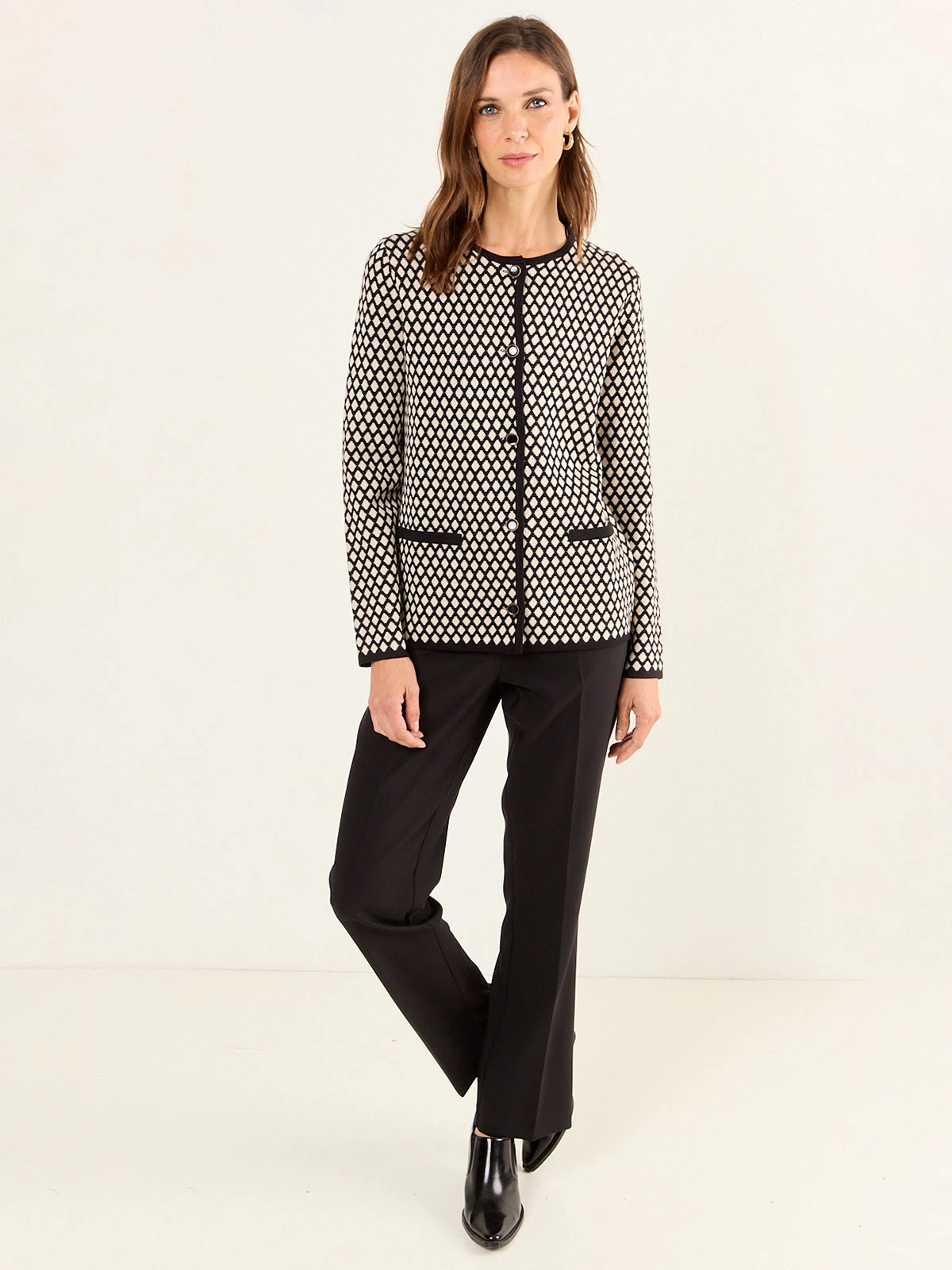 CARDIGAN MUJER MA GRIFFE ESCOTE REDONDO - 1