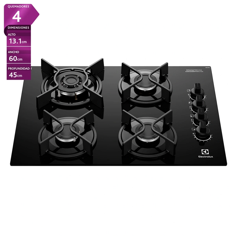 ENCIMERA A GAS ELECTROLUX 4 PLATOS KE4GC