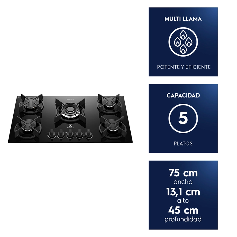 ENCIMERA A GAS ELECTROLUX 5 PLATOS KE5GC - 2
