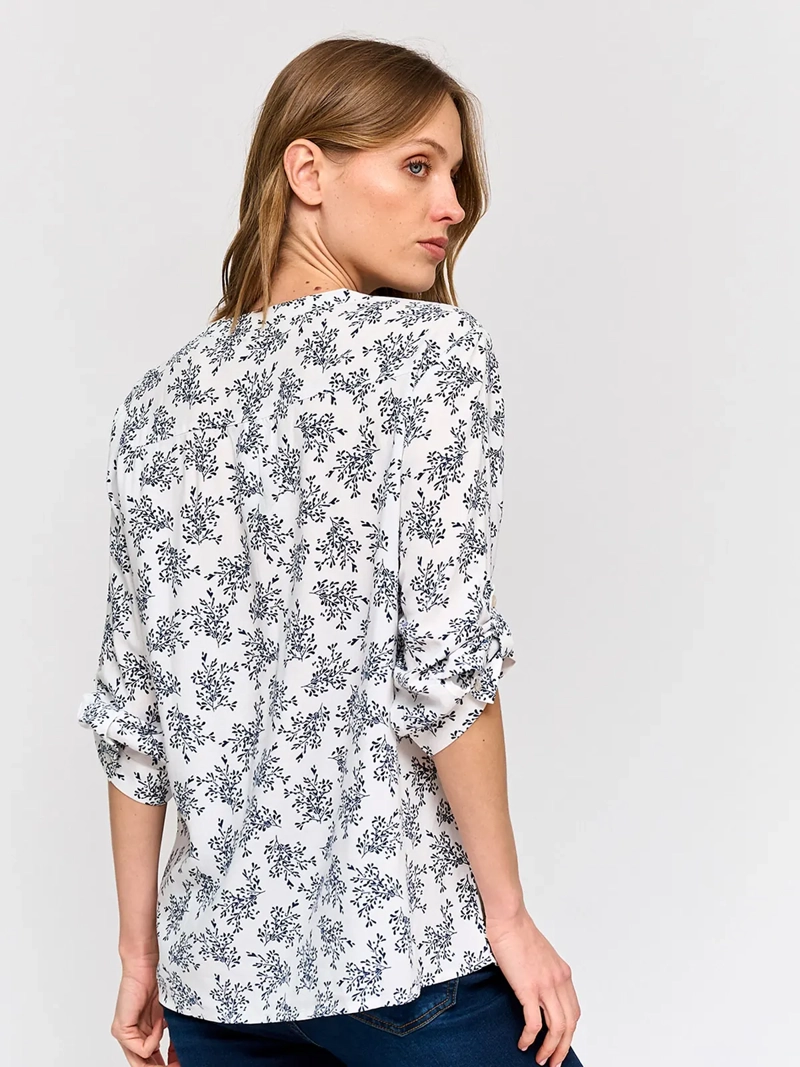 BLUSA MUJER AZIZ CUELLO MAO MANGA 3/4 ESTAMPADA - 3