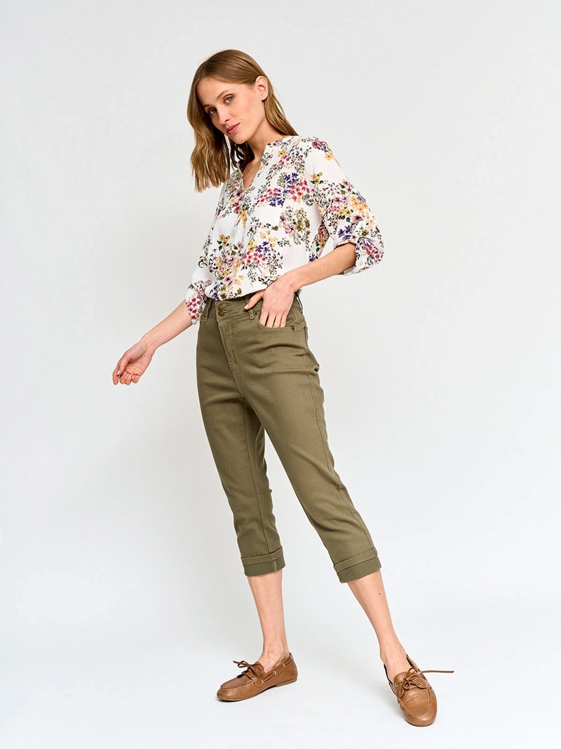 BLUSA MUJER AZIZ CUELLO MAO MANGA 3/4 ESTAMPADA - 5