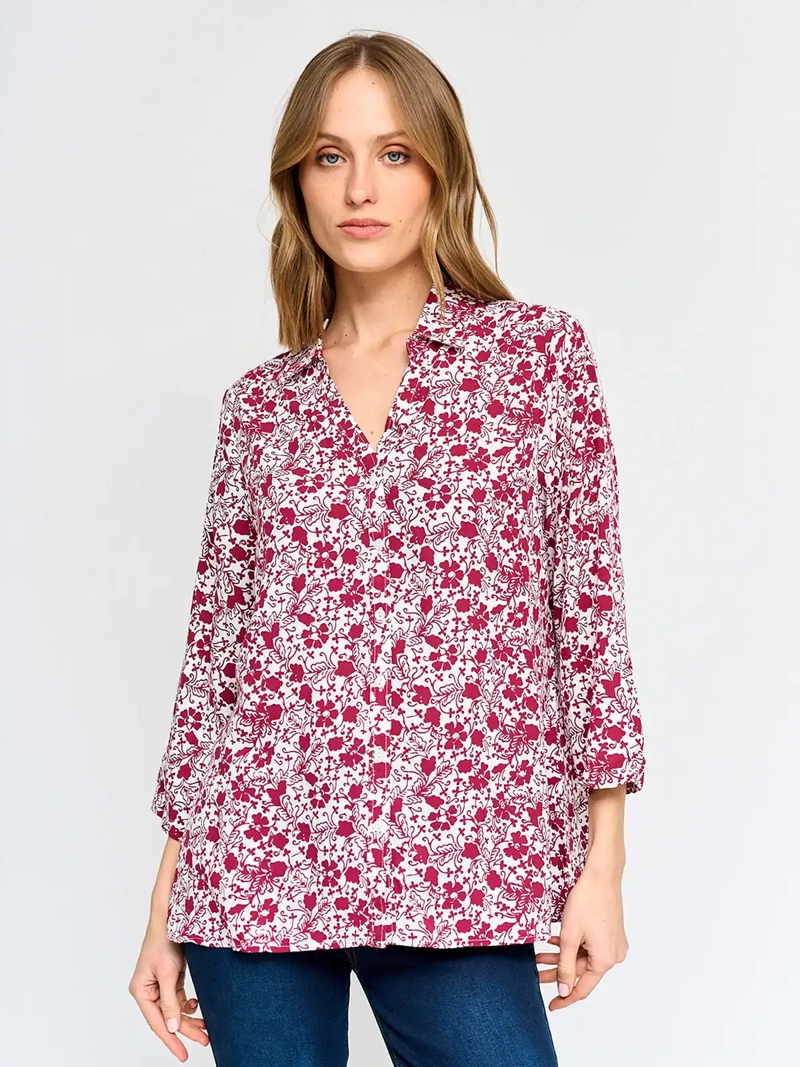 BLUSA MUJER AZIZ MANGA 3/4 CAMISERA ESTAMPADA - 2