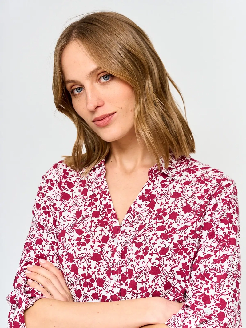 BLUSA MUJER AZIZ MANGA 3/4 CAMISERA ESTAMPADA - 4