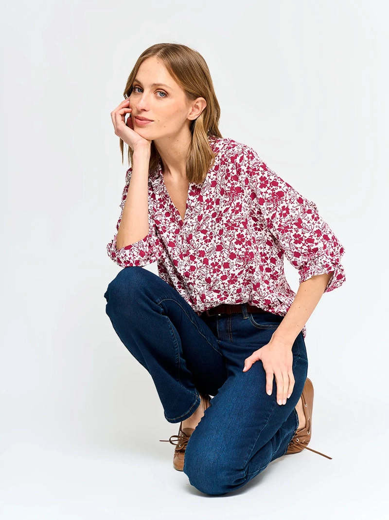 BLUSA MUJER AZIZ MANGA 3/4 CAMISERA ESTAMPADA - 5