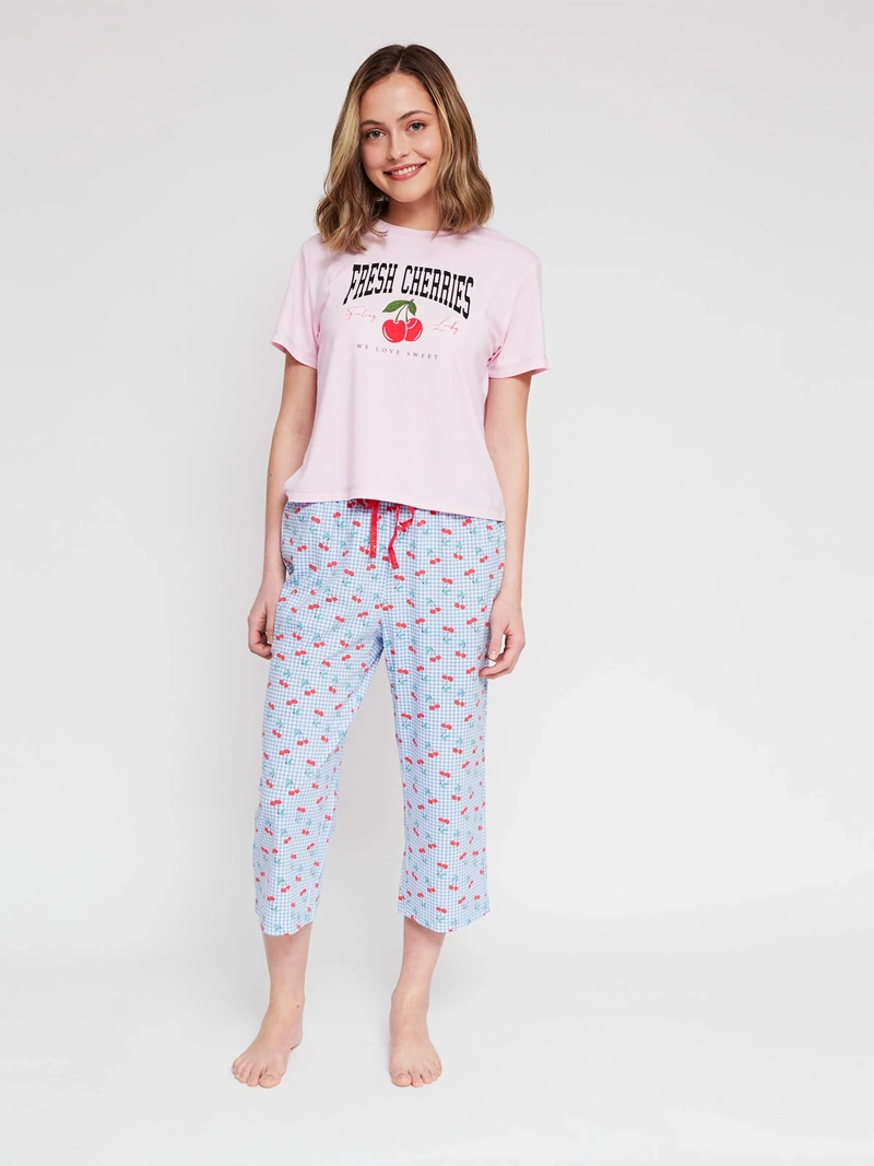 TOP PIJAMA MUJER INDEX MANGA CORTA - 4
