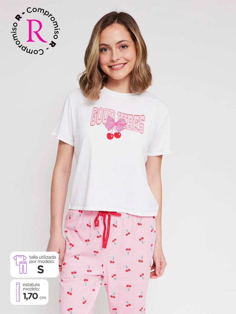 TOP PIJAMA MUJER INDEX MANGA CORTA - 1