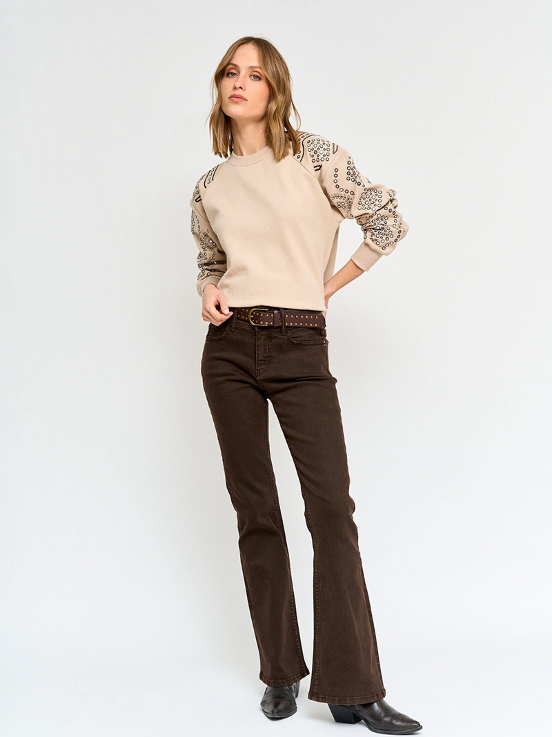 POLERÓN MUJER TATIENNE ALGODÓN BORDADO LENTEJUELAS - 5