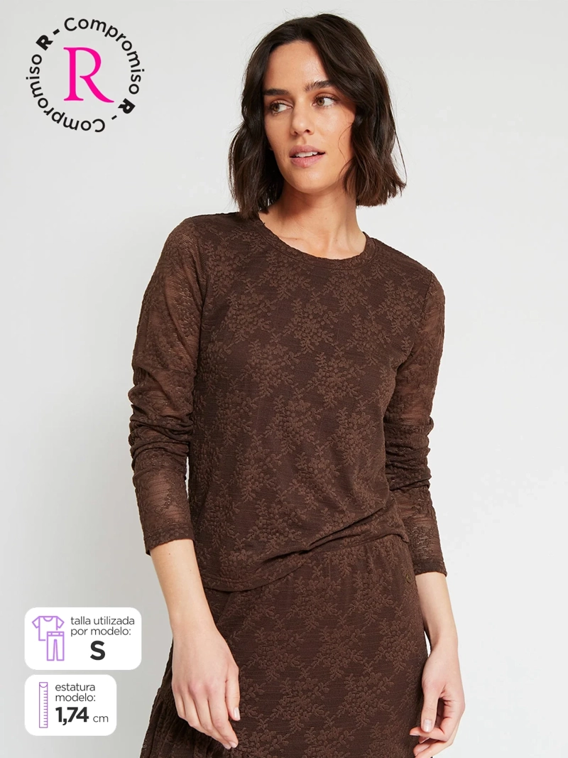 POLERA MUJER TATIENNE CUELLO REDONDO MANGA LARGA - 1