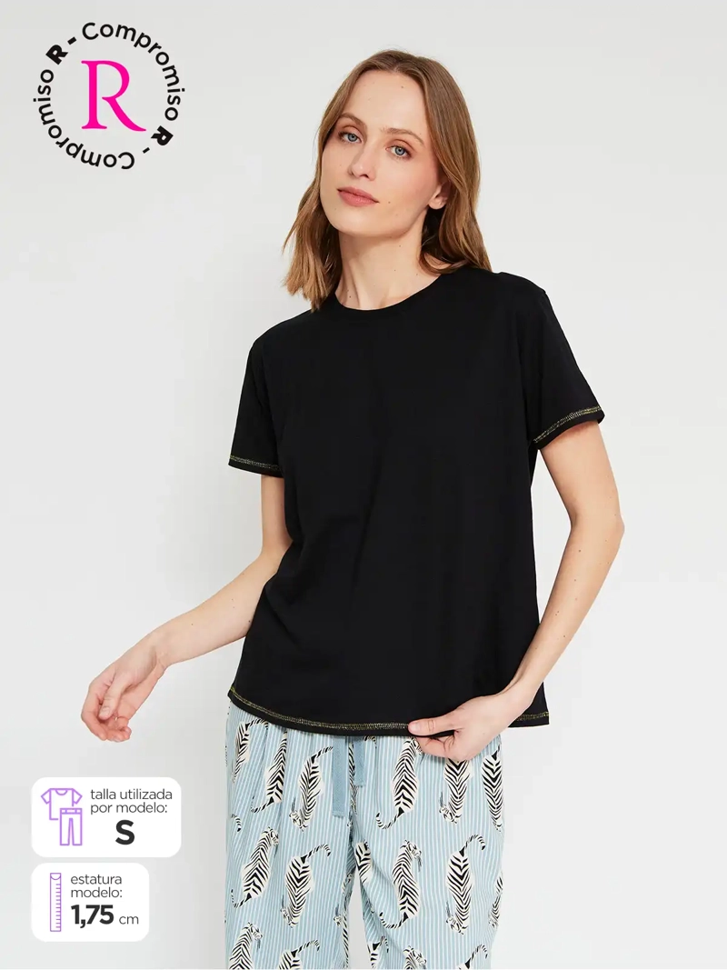 TOP PIJAMA MUJER MARQUIS MANGA CORTA - 1