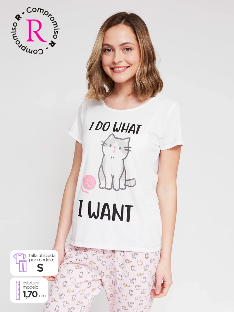 TOP PIJAMA MUJER INDEX MANGA CORTA - 1