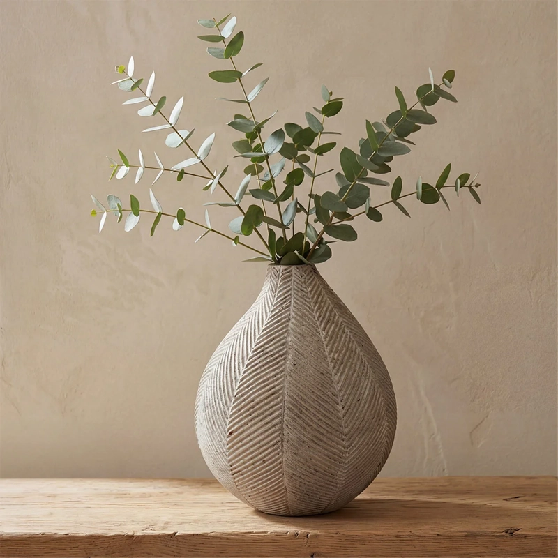 JARRÓN DECORATIVO MAISON LINETT MEDITERRÁNEO 28.5 CM BLANCO - 1