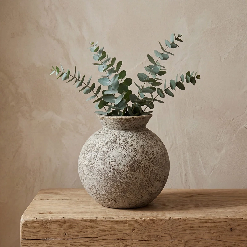 JARRÓN DECORATIVO MAISON LINETT MEDITERRÁNEO 24.5 CM CAFÉ - 1