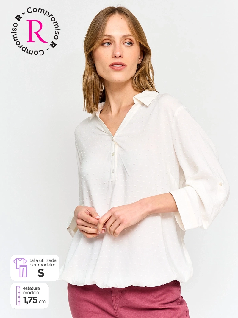 BLUSA MUJER AZIZ MANGA 3/4 CAMISERA - 1