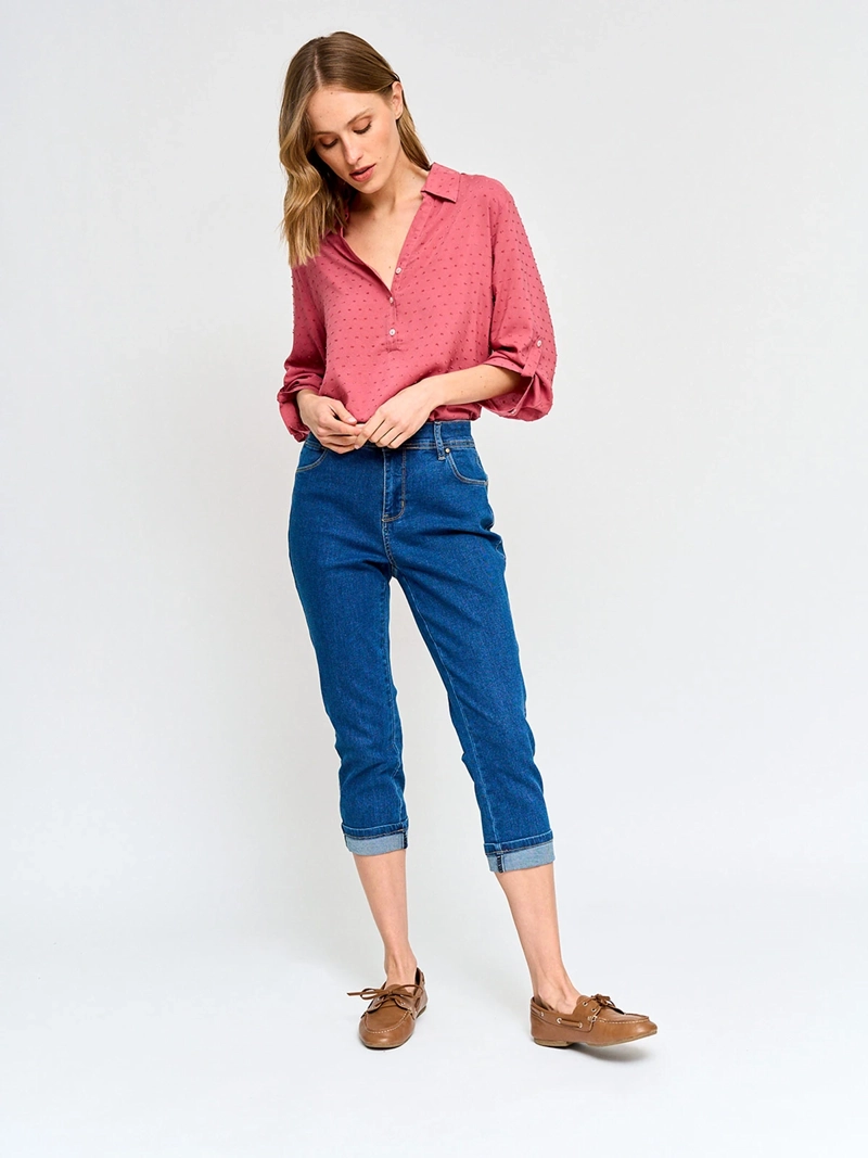 BLUSA MUJER AZIZ MANGA 3/4 CAMISERA - 5