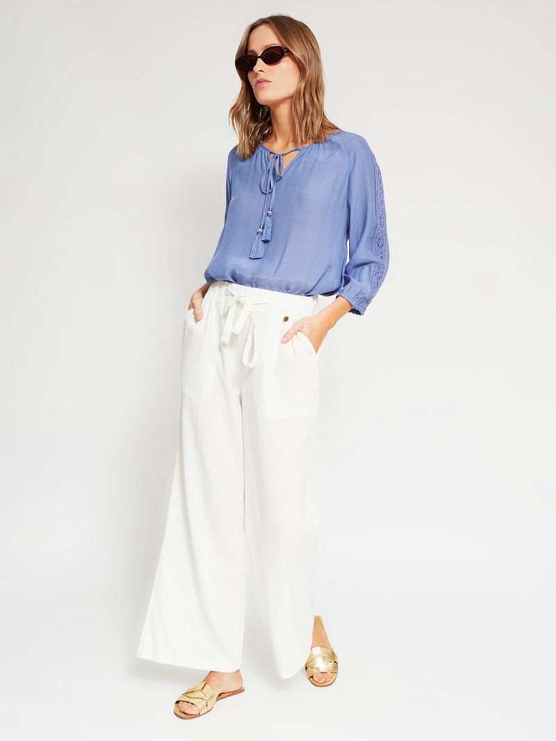 BLUSA MUJER AZIZ MANGA 3/4 MACRAMÉ - 4