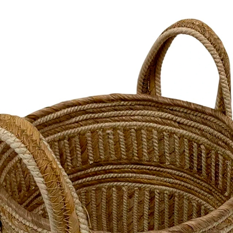 CANASTO DECORATIVO MAISON LINETT LÍNEAS BLANCAS MEDITERRÁNEO 38.5 CM - 3