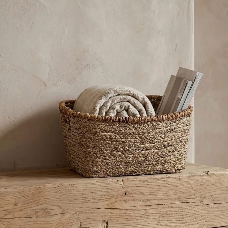 CANASTO DECORATIVO MAISON LINETT RECTANGULAR BORDE MEDITERRÁNEO 23 CM - 1
