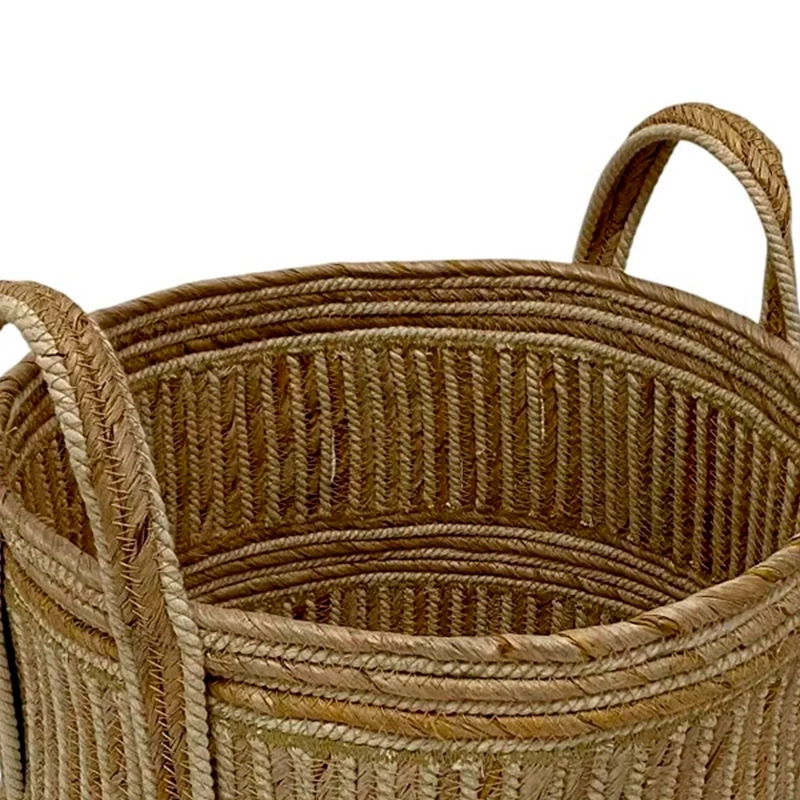 CANASTO DECORATIVO MAISON LINETT LÍNEAS BLANCAS MEDITERRÁNEO 50 CM - 3