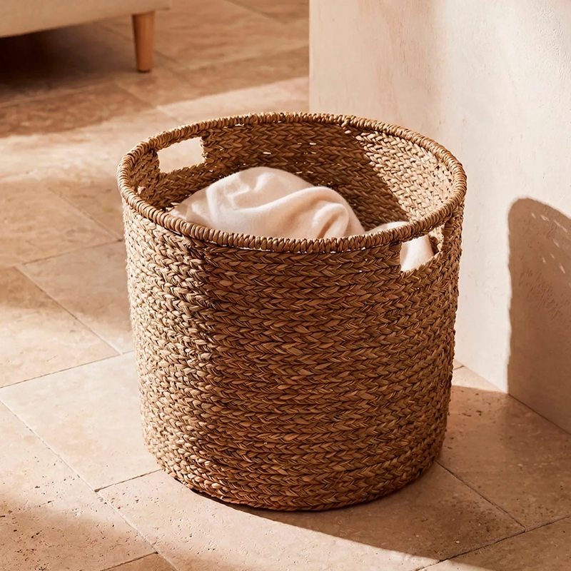 CANASTO DECORATIVO MAISON LINETT REDONDO BORDE MEDITERRÁNEO 40 CM - 1