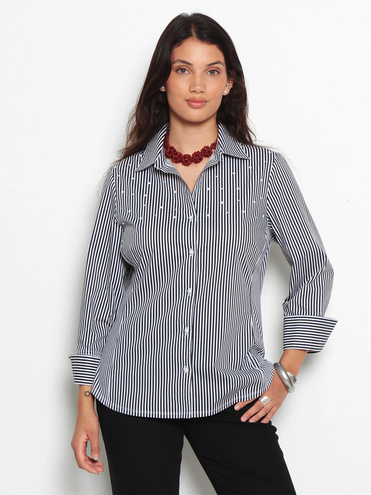BLUSA MUJER WADOS ALGODÓN MANGA 3/4 PERLAS - 2