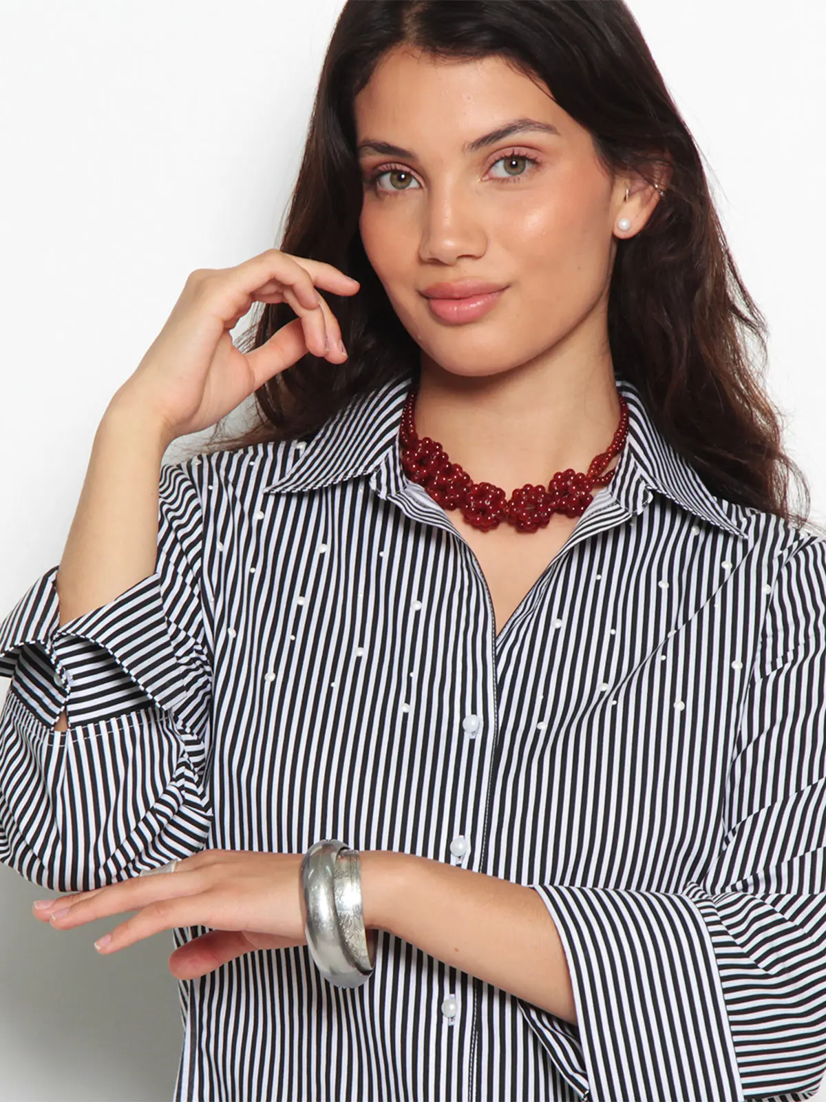 BLUSA MUJER WADOS ALGODÓN MANGA 3/4 PERLAS - 5