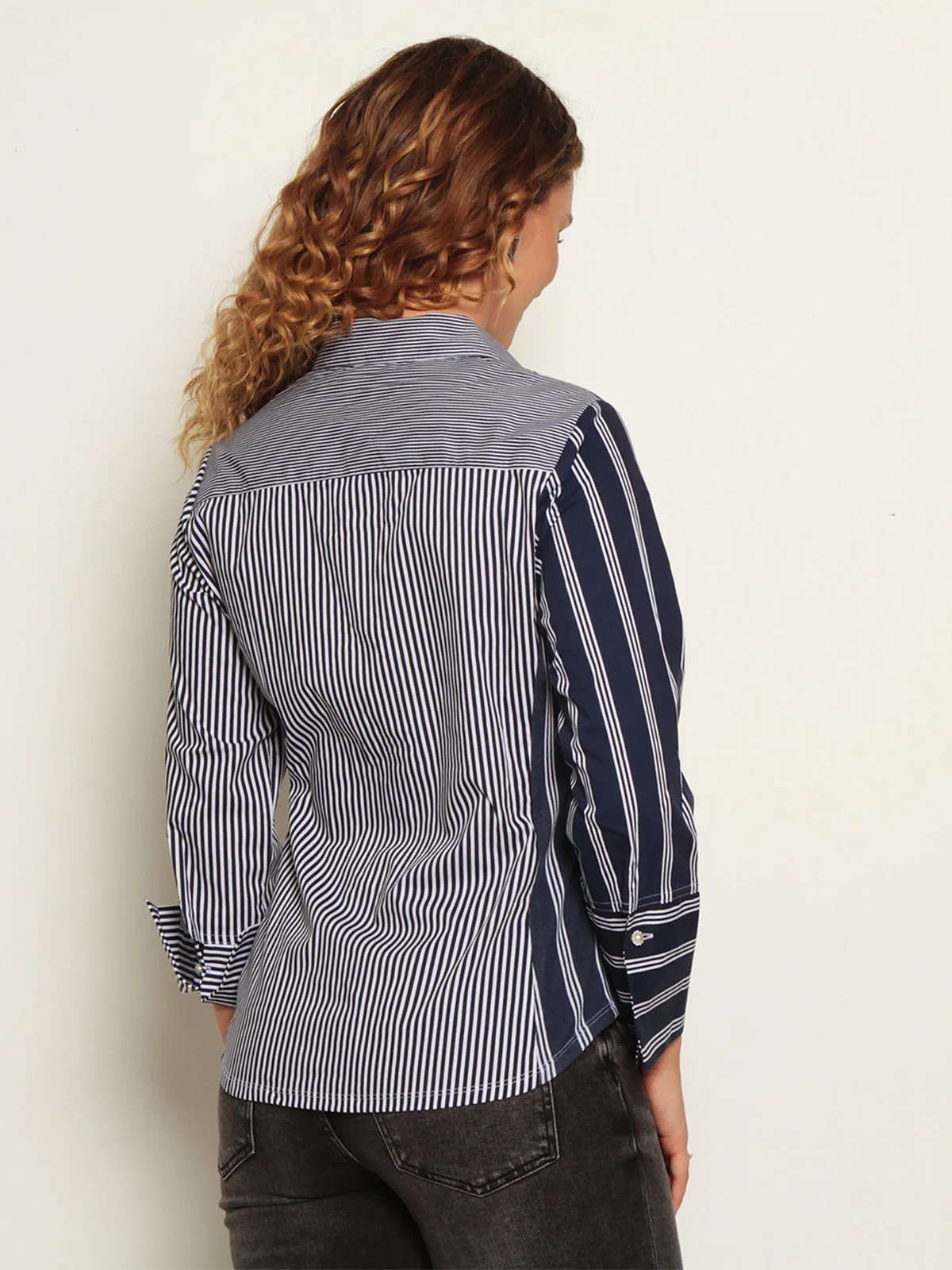 BLUSA MUJER WADOS ALGODÓN MANGA 3/4 BOLSILLO ABOTONADA - 4